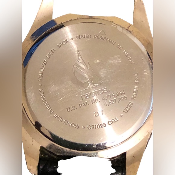 Nautica Watch Men Silver Tone white Dial black leather band excellent condition - Picture 11 of 14